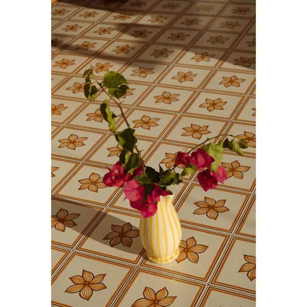Lido Ceramic Pinch Vase, Yellow stripe, Small - Puglia, Italy