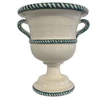 Load image into Gallery viewer, Extra Large Ceramic Urn, Cream and Sea Green - Puglia, Italy