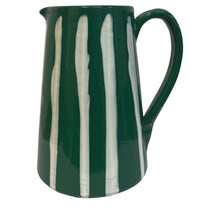 Load image into Gallery viewer, Ceramic Water Jug, 2lt, Sea green and cream stripe - Puglia, Italy