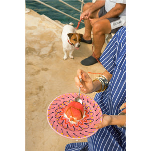 Spiaggia Ceramic Dessert & Side Plate, Pink - Puglia, Italy