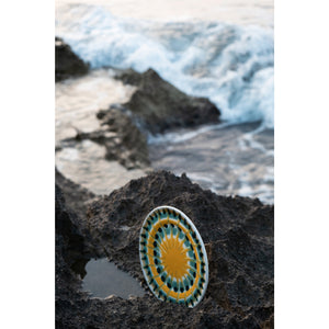 Spiaggia Ceramic Side Plate, green & yellow - Puglia, Italy