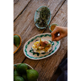 Medium Ceramic Green Grape Oval Plate