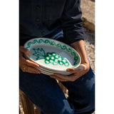 Medium Ceramic Green Grape Oval Plate