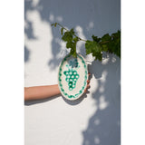 Medium Ceramic Green Grape Oval Plate