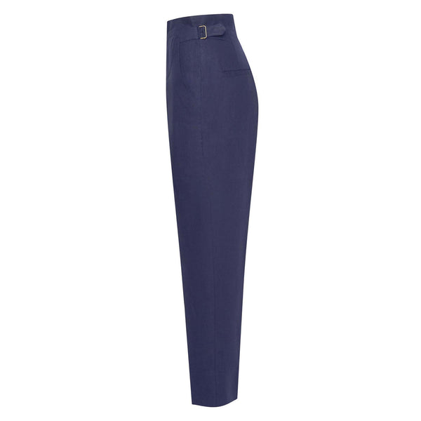Aloe Vera-Infused Italian Linen Pants, Navy