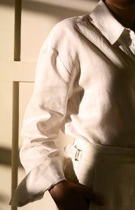 Aloe Vera-Infused Italian Linen Pants, White