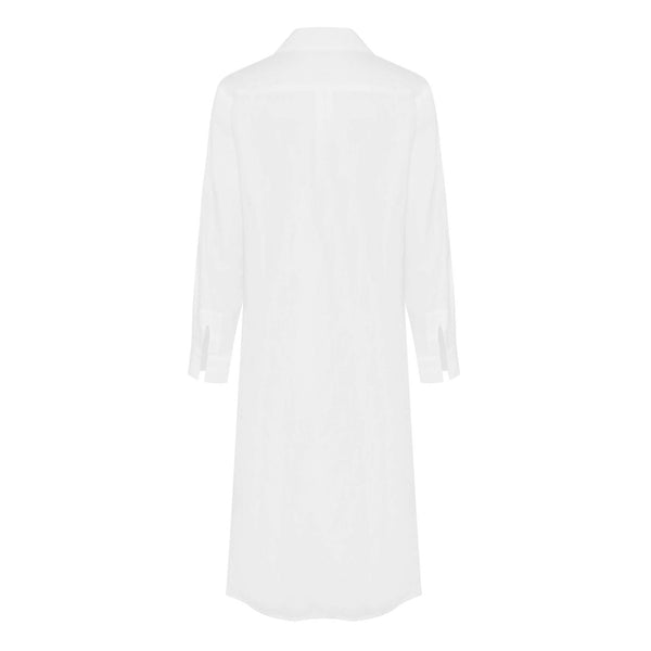 Aloe Vera-Infused Italian Linen Shirt Dress, White