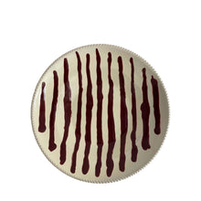 Load image into Gallery viewer, Ceramic pasta bowl, burgundy stripes - Puglia, Italy
