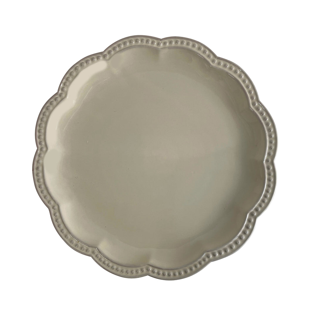 Ponti Ceramic Scalloped Main Plate, Cream - Puglia, Italy