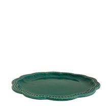 Load image into Gallery viewer, Ceramic scalloped main dinner plate - green, Puglia, Italy