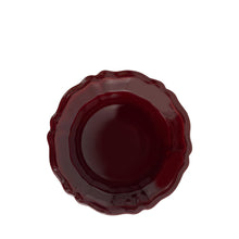 Load image into Gallery viewer, Small ceramic scalloped bowl - burgundy, Puglia, Italy