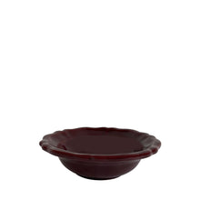 Load image into Gallery viewer, Small ceramic scalloped bowl - burgundy, Puglia, Italy