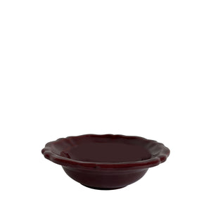 Small ceramic scalloped bowl - burgundy, Puglia, Italy