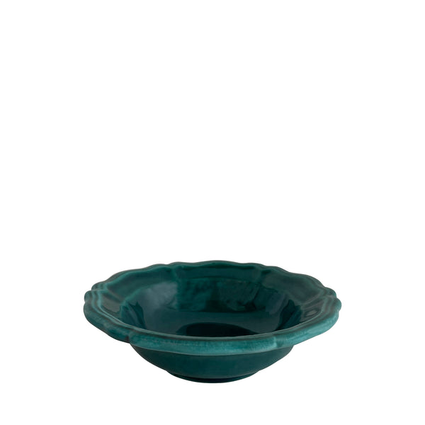 Small ceramic scalloped bowl - sea green, Puglia, Italy