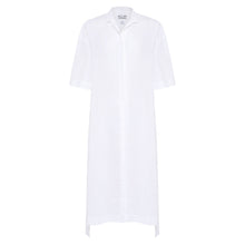 Load image into Gallery viewer, Aloe Vera-Infused Italian Linen Summer Shirt Dress, White