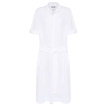 Load image into Gallery viewer, Aloe Vera-Infused Italian Linen Summer Shirt Dress, White