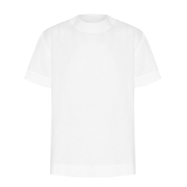 Aloe Vera-Infused Italian Linen Summer T-shirt, White