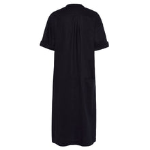 Load image into Gallery viewer, Aloe Vera-Infused Italian Linen Summer Shirt Dress, Black