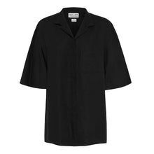 Load image into Gallery viewer, Aloe Vera-Infused Italian Linen Summer Short-Sleeve Shirt, Black