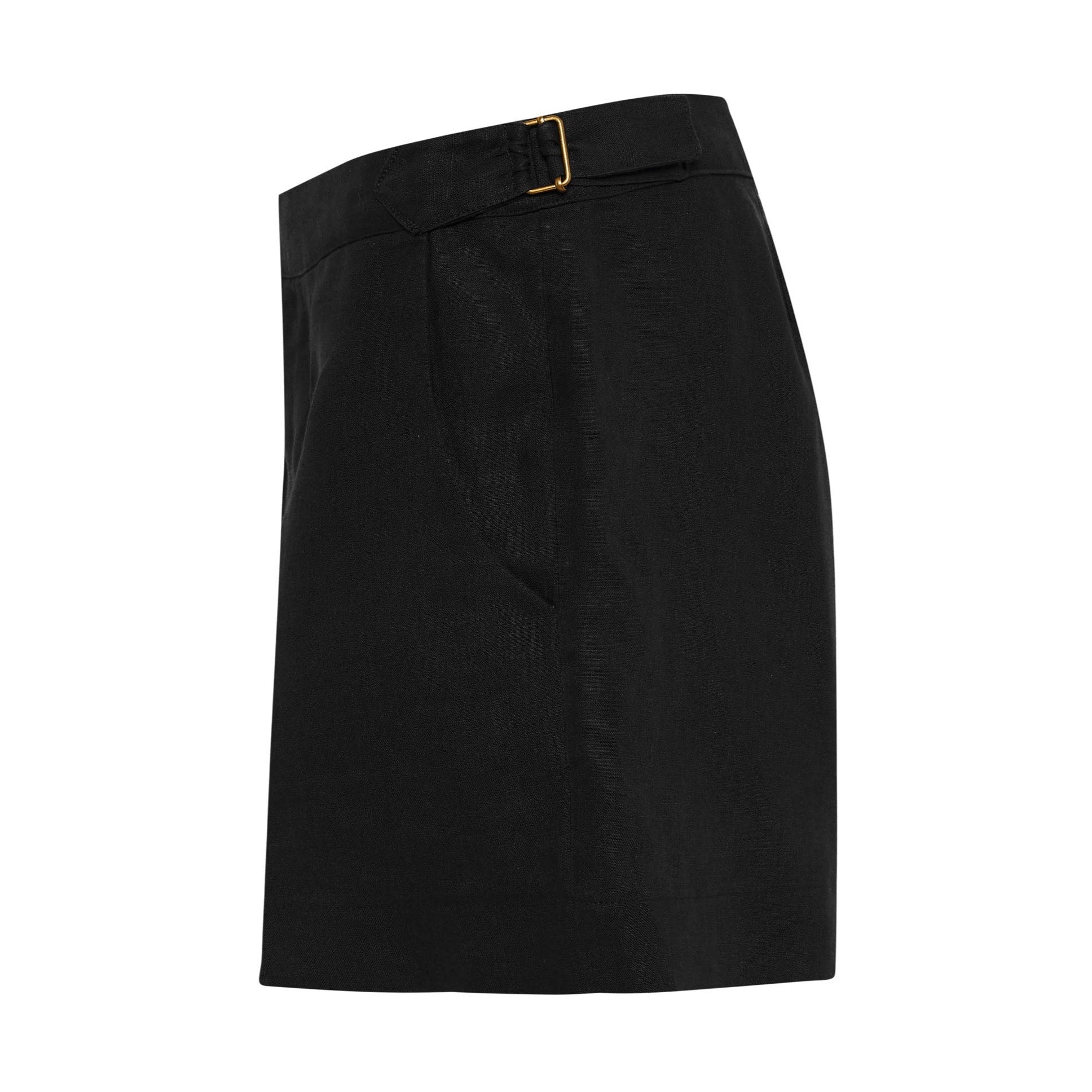 Aloe Vera-Infused Italian Linen Summer Tailored shorts, Black