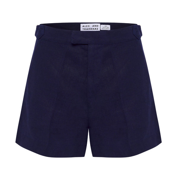 Aloe Vera-Infused Italian Linen Summer Tailored shorts, Navy
