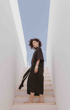 Load image into Gallery viewer, Aloe Vera-Infused Italian Linen Summer Shirt Dress, Black