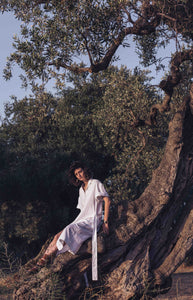 Aloe Vera-Infused Italian Linen Summer Shirt Dress, White