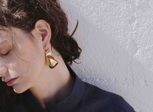 LOUISE OLSEN X ALEX AND TRAHANAS Gold-Tone Medium Olive Leaf Earrings