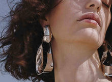 Load image into Gallery viewer, LO X ALEX AND TRAHANAS Silver, Large Olive Leaf Earrings Clip-on