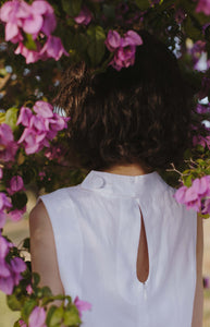 Aloe Vera-Infused Italian Linen Summer Silhouette Dress, White