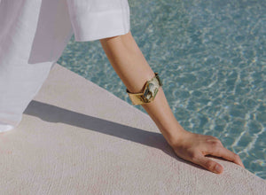 LO X ALEX AND TRAHANAS Gold-tone Olive Leaf Bangle - small fit