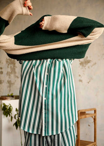 SARA LANZI X ALEX AND TRAHANAS knit jumper - green and cream stripe