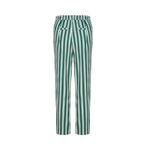 Agnelli lounge pant, green stripe