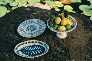 Fiore ceramic serving plate, Puglia, Italy