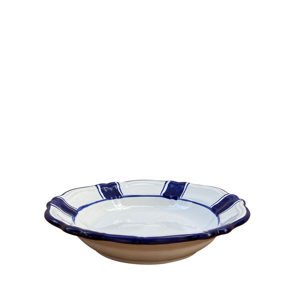 Parasol Ceramic Pasta Bowl, Blue Stripe - Puglia, Italy