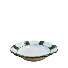 Load image into Gallery viewer, Parasol Ceramic Pasta Bowl, Green Stripe - Puglia, Italy