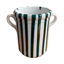 Load image into Gallery viewer, Ceramic striped wine cooler, green - Puglia, Italy