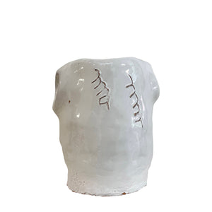 Ceramic Head Sculpture, White, Puglia, Italy - Luca