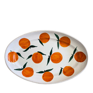 Ceramic Oval Serving Platter, Arancia (oranges) - Puglia, Italy