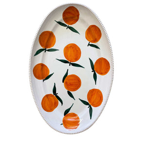 Ceramic Oval Serving Platter, Arancia (oranges) - Puglia, Italy