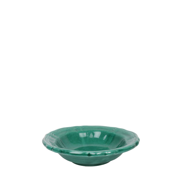 Small ceramic scalloped bowl - bright sea green, Puglia, Italy