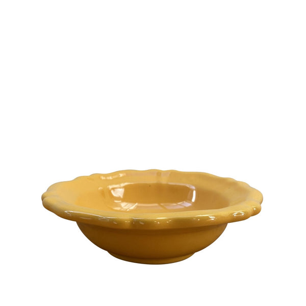 Small ceramic scalloped bowl - yellow, Puglia, Italy