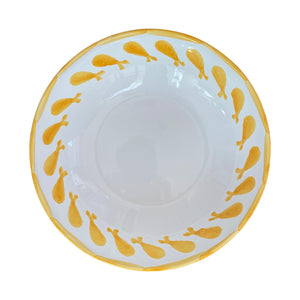 Large ceramic serving bowl - yellow fish, Puglia, Italy