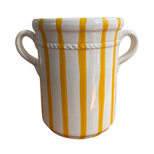 Load image into Gallery viewer, Ceramic wine cooler - yellow stripe, Puglia, Italy