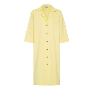Ischia shirt dress with gold anchor buttons, limone