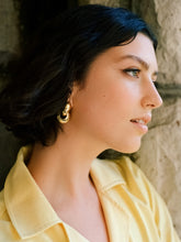 Load image into Gallery viewer, LO X ALEX AND TRAHANAS Chifferi double-link hoop earrings, gold-tone