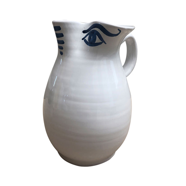 Ceramic Apulian Eyes Water Jug, 2LT - Puglia, Italy