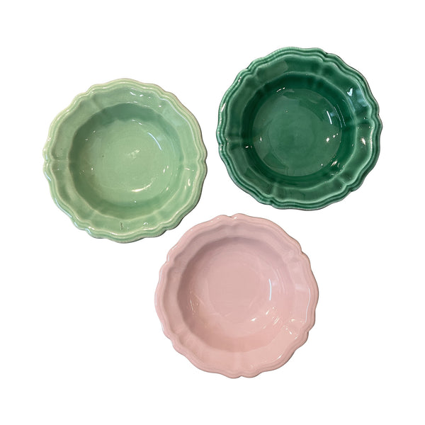 Ceramic Scalloped Bowls, Set of 3 - Puglia, Italy