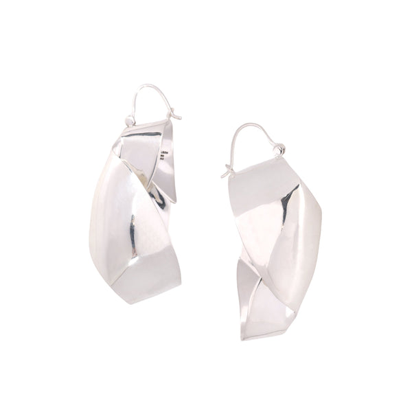 LOUISE OLSEN X ALEX AND TRAHANAS Silver Medium Olive Leaf Earrings