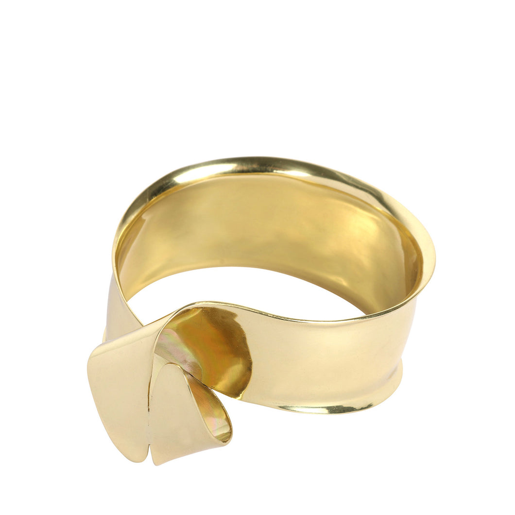 LOUISE OLSEN X ALEX AND TRAHANAS Gold-tone Olive Leaf Bangle - small fit